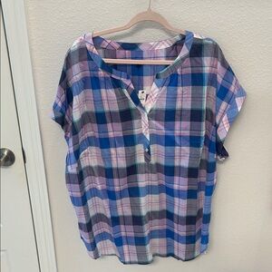 Talbots Multicolor Plaid Top